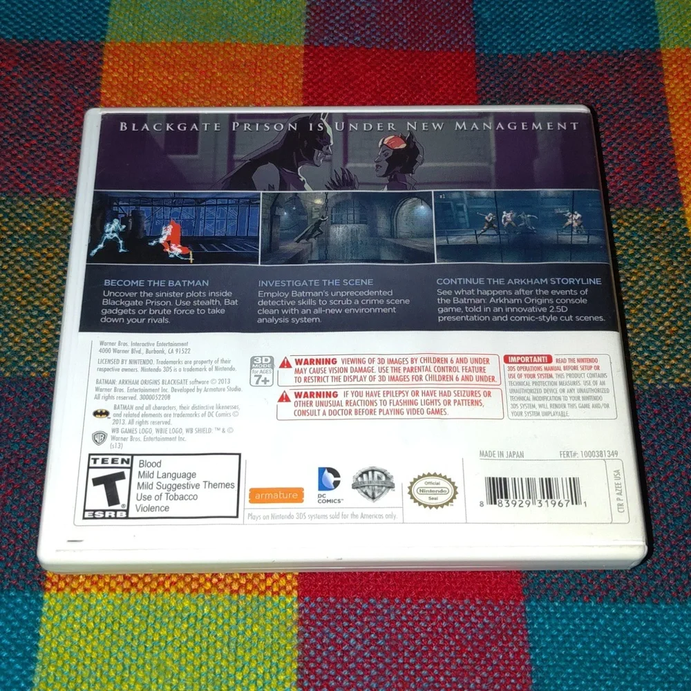 Batman: Arkham Origins Blackgate Nintendo 3DS